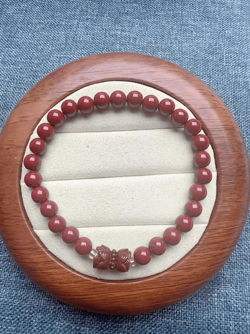 含辰砂工艺品朱砂紫金砂并蒂莲单圈手串【多样性发拍一发一】242