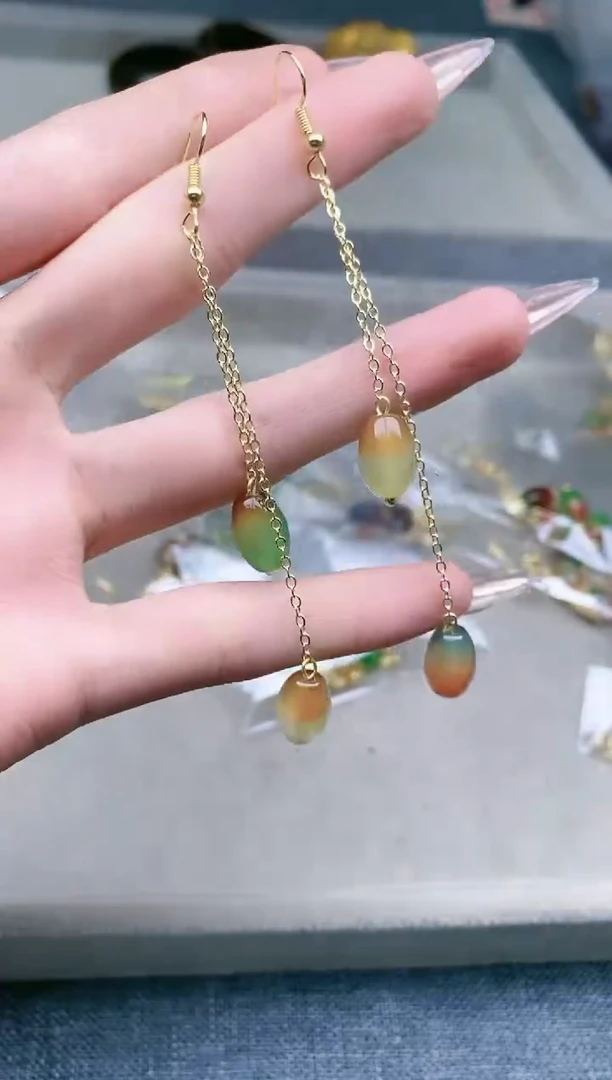 【闪购商品】玛瑙/玉髓耳钉未镶嵌多样性发拍一发一