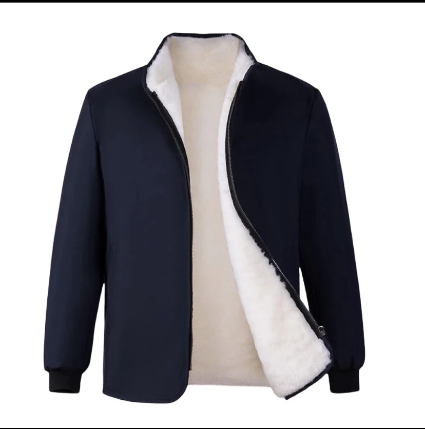 冬季中老年真皮毛一体羊皮袄加厚羊羔毛皮衣抗寒保暖羊毛外套