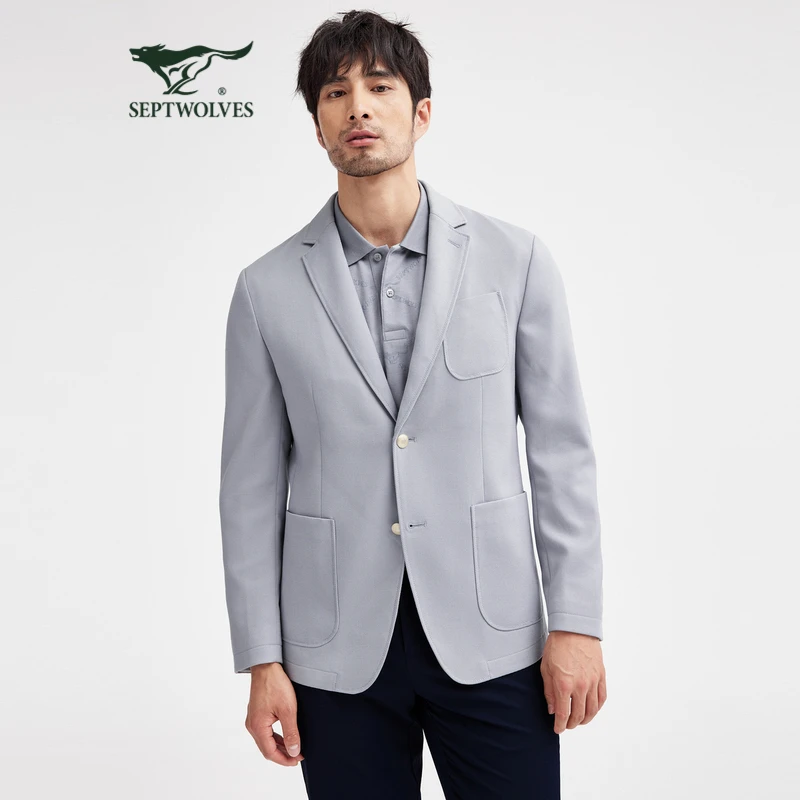 七匹狼男装平驳领休闲西服2025秋季新款男士商务通勤西装外套上衣