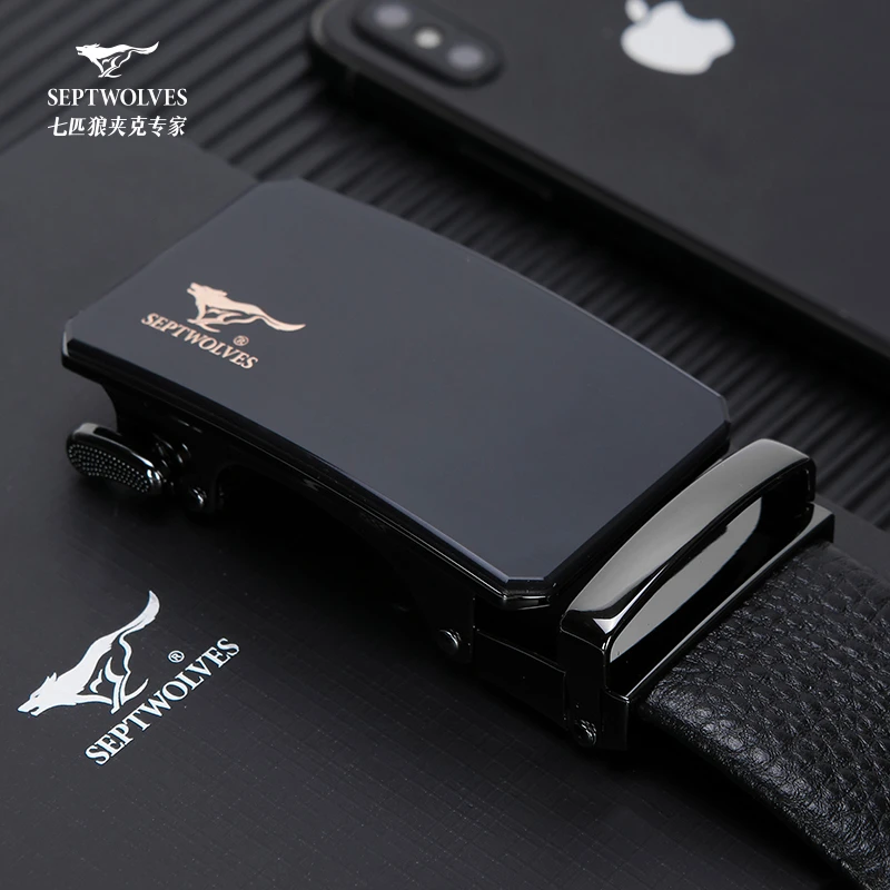 七匹狼合金自动扣真皮皮带男2025新款中青年男士时尚休闲裤腰带