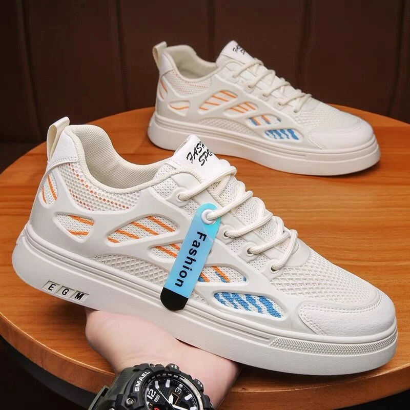 帆布鞋男鞋夏季新款透气网鞋运动鞋韩版百搭小白鞋厚底休闲板鞋男