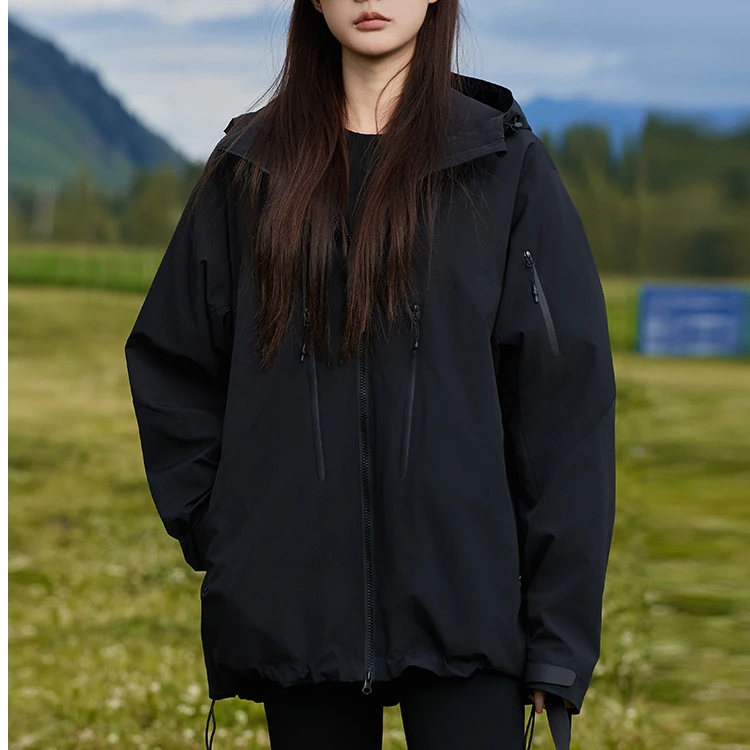 连帽工装夹克外套女2025秋冬韩系冲锋衣春秋运动户外休闲情侣透气