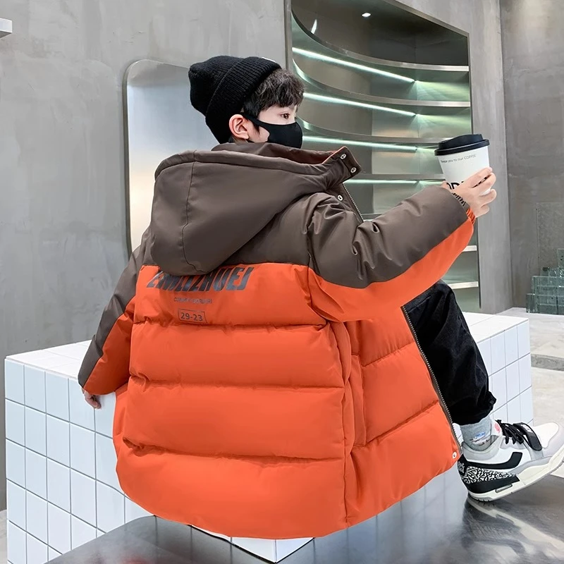 儿童装男童棉服冬装2024新款中大童帅气棉袄冬季男孩加厚棉衣外套
