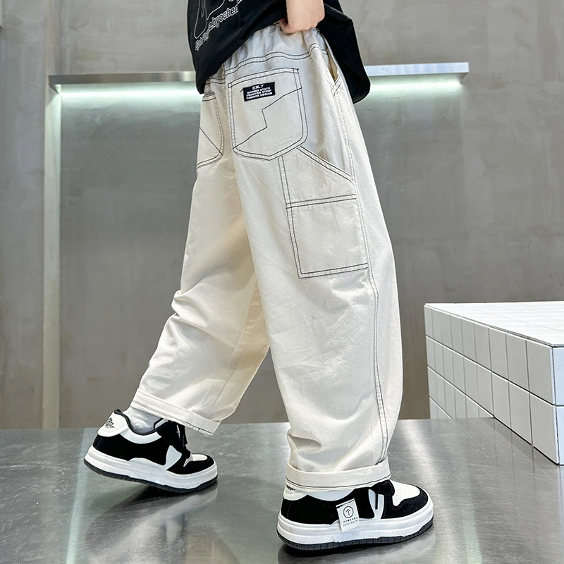 儿童装男童秋装大童长裤春秋款2024新款中大童秋季休闲男孩阔腿裤