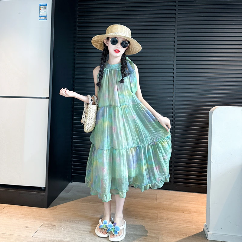 女童超好看连衣裙夏季2025新款儿童波西米亚裙子女大童沙滩吊带裙