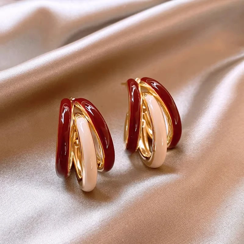 铜合金耳饰  复古耳圈三生三世圈圈耳环女小众高级感耳钉独特耳饰