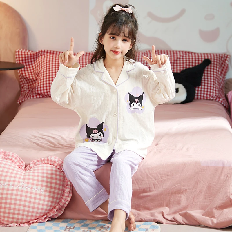 女童睡衣春秋季棉长袖公主薄款儿童直播中大童女孩宝宝家居服套装