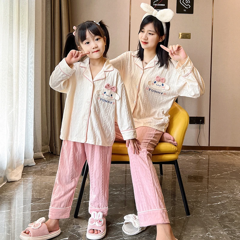春秋新款儿童睡衣女童纯棉长袖中大童女孩公主洋气薄款家居服套装