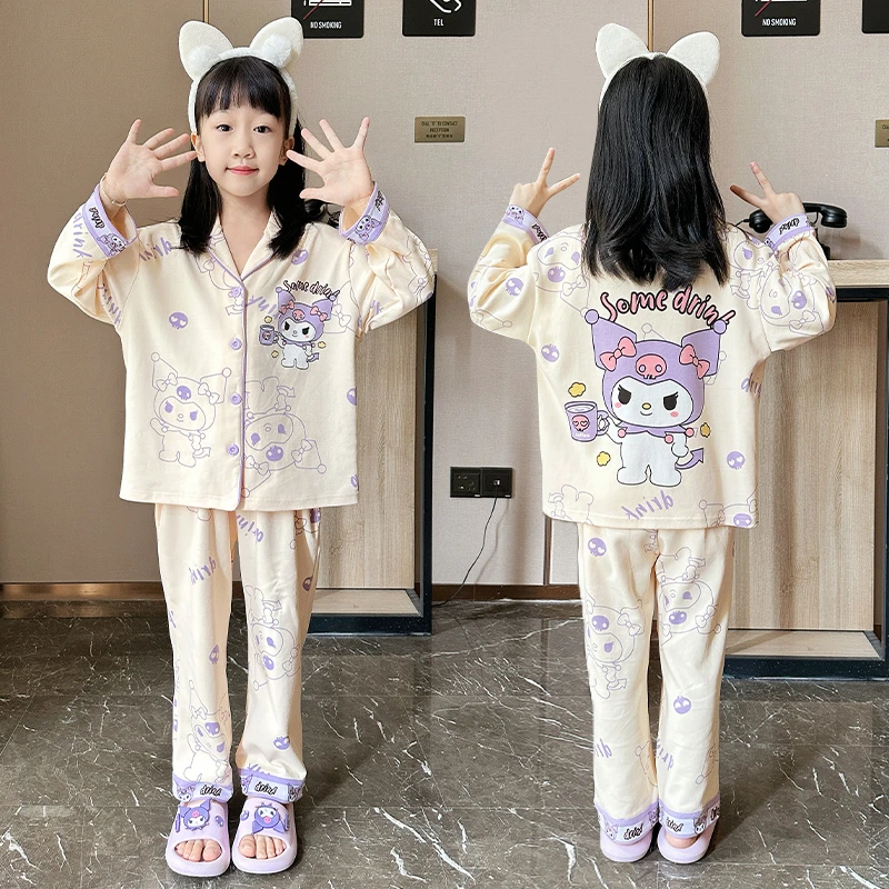 2025新款儿童睡衣春秋款纯棉女童长袖套装女孩洋气薄款亲子家居服