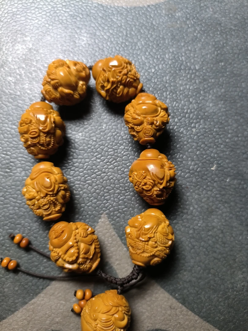 橄榄核文玩核雕手串弥勒