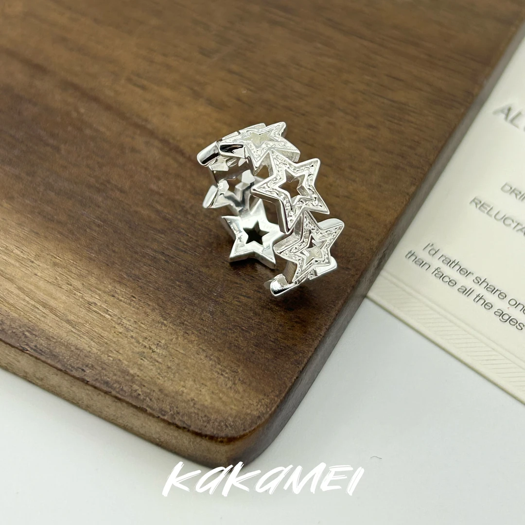 925银戒指 S925纯银满天星星个性戒指百搭小众时尚轻奢秋冬新款