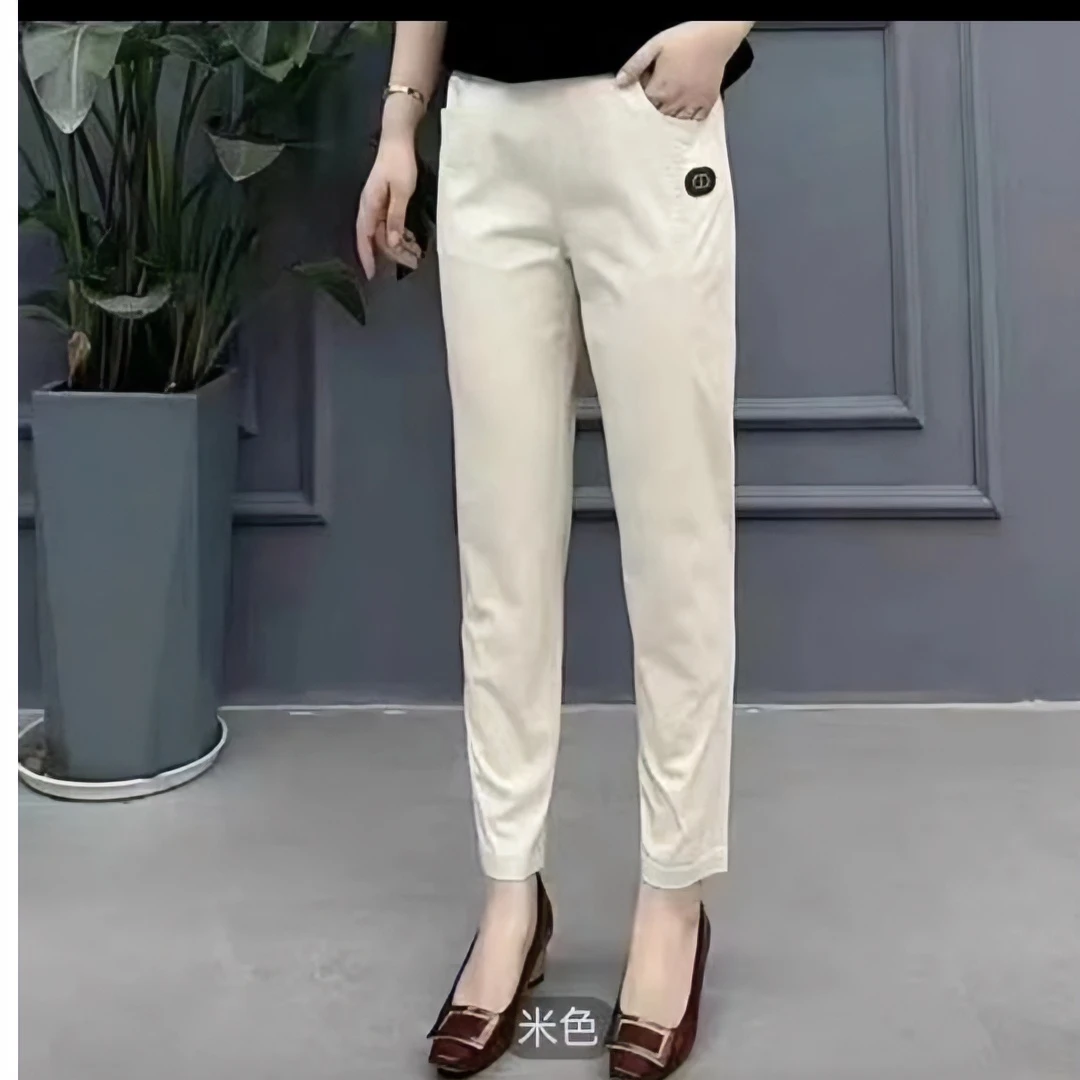 2023新款显瘦春秋女士时尚直筒裤高腰高弹春夏百搭潮流女休闲裤06