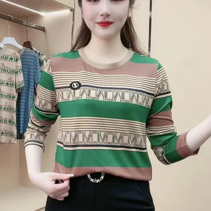春秋季款时尚洋气长袖女士上衣 不规则百搭显瘦宽松T恤女