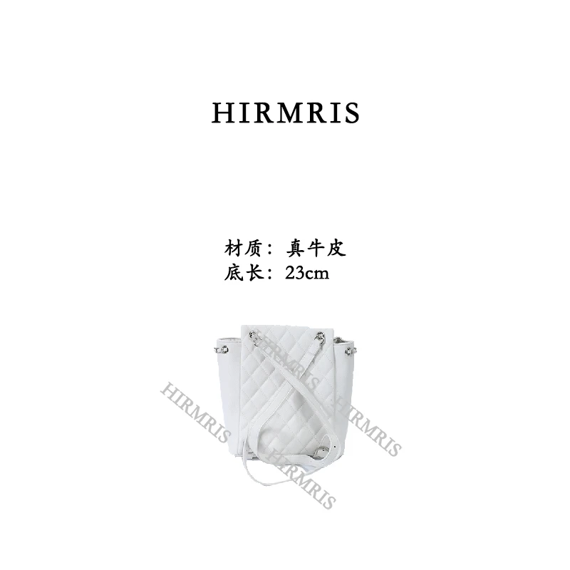 HIRMRIS手工真皮包CZ116 青蛙香白色 双肩