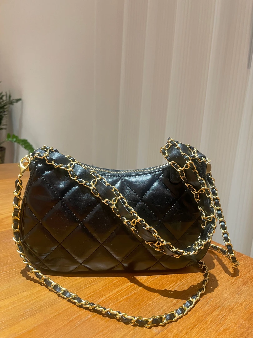 HIRMRIS手工真皮包550333 香宽肩带拉链黑