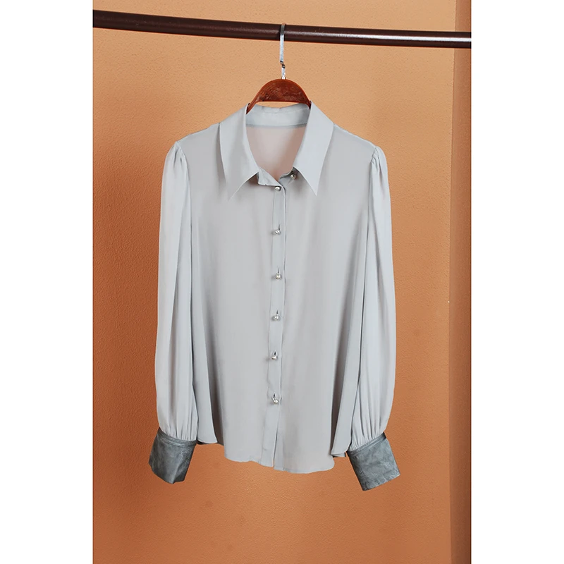 【与风萦】桑蚕丝中国风衬衫 气质长袖时尚小众宽松设计感显瘦女士