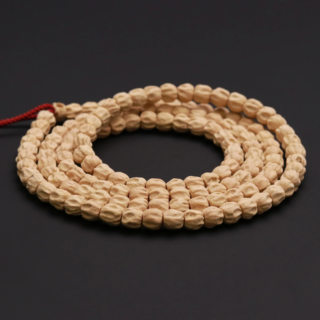 S5672【白雪】热振大尺深坑多棱顺粉蜡皮百香籽108长串（送工具）