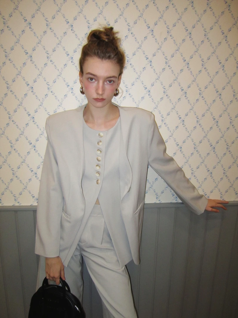 【内购】小众设计假两件套装   24008