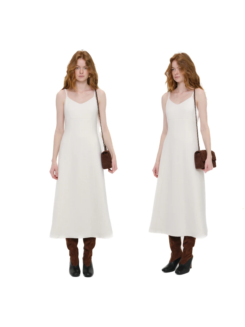 朱小姐 私服 绵羊毛吊带连衣裙240347