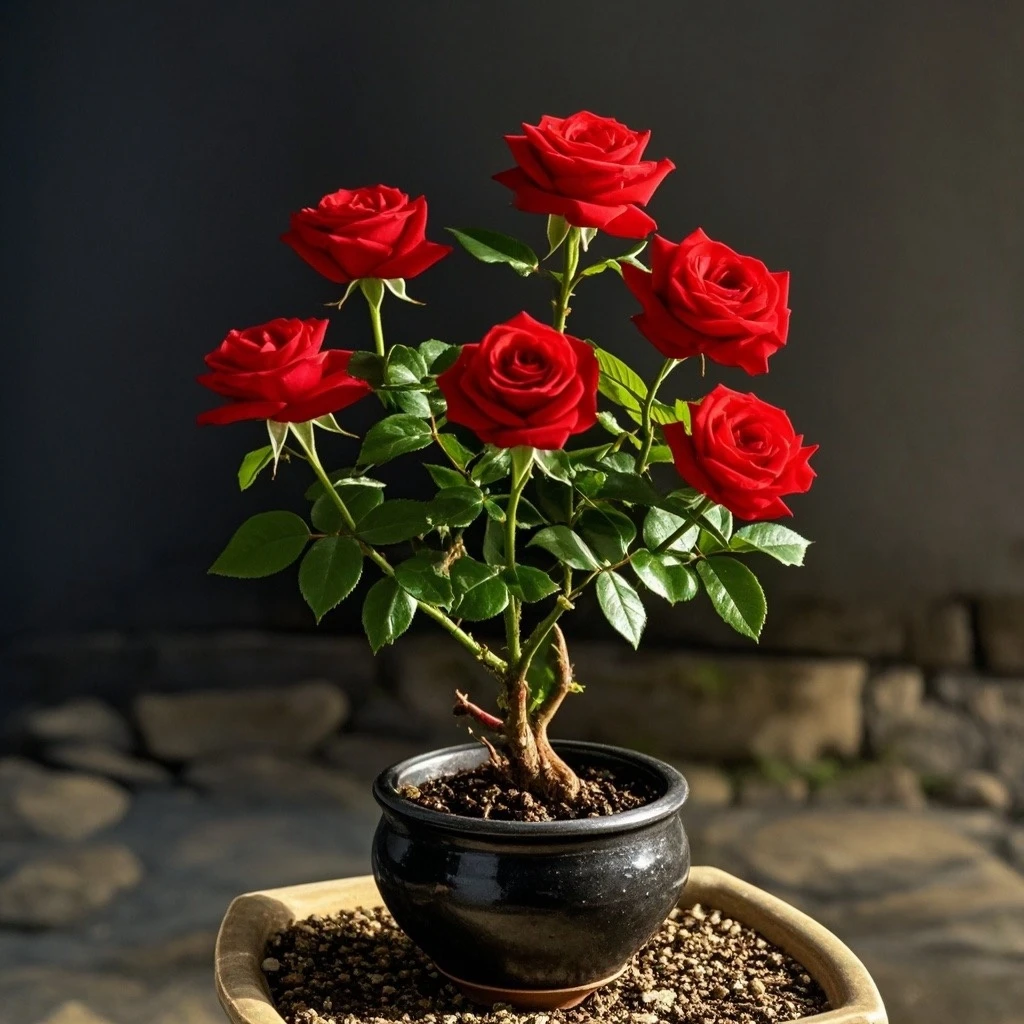精品玫瑰花老桩室内花卉植物四季开花月季红玫瑰好养浓香绿植耐寒