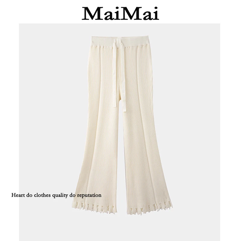 【毛织阔腿】Mai Mai◆2025秋冬针织阔腿裤女宽松外穿小个子直筒裤子