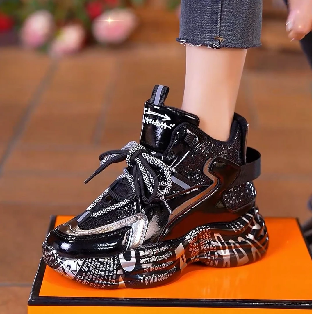 【大爆款-现货】2025秋冬爆款老爹鞋子女ins超火新款厚底运动鞋女