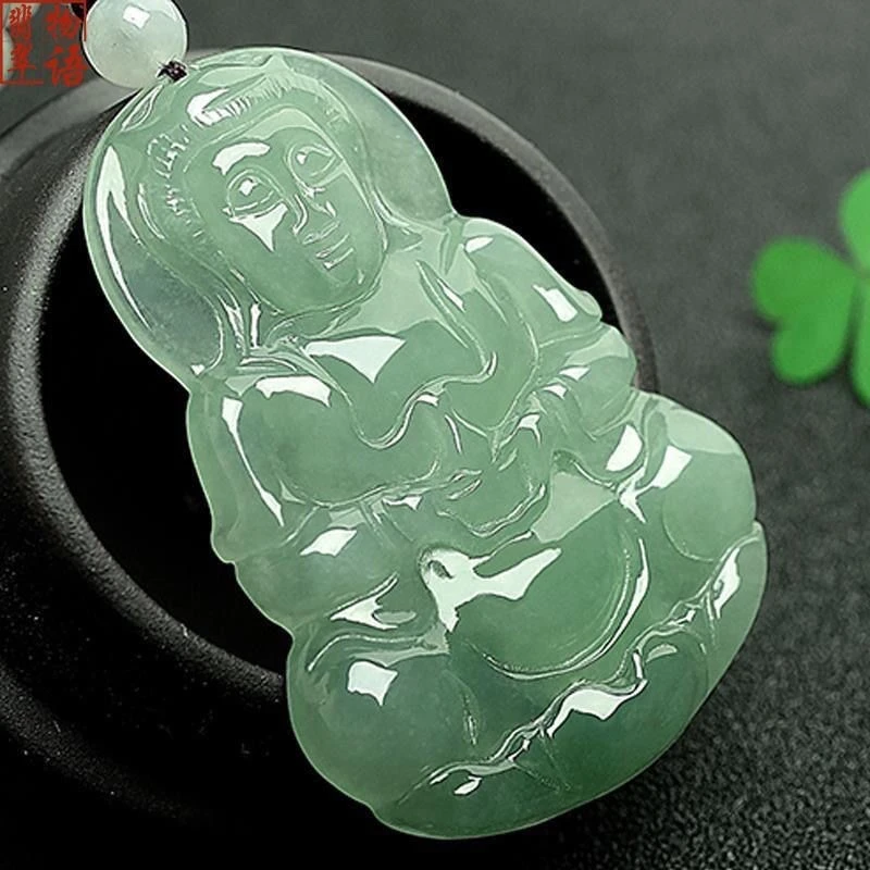 翡翠玉观音吊坠男女款大号观音菩萨佛像玉石挂件项链送礼生日