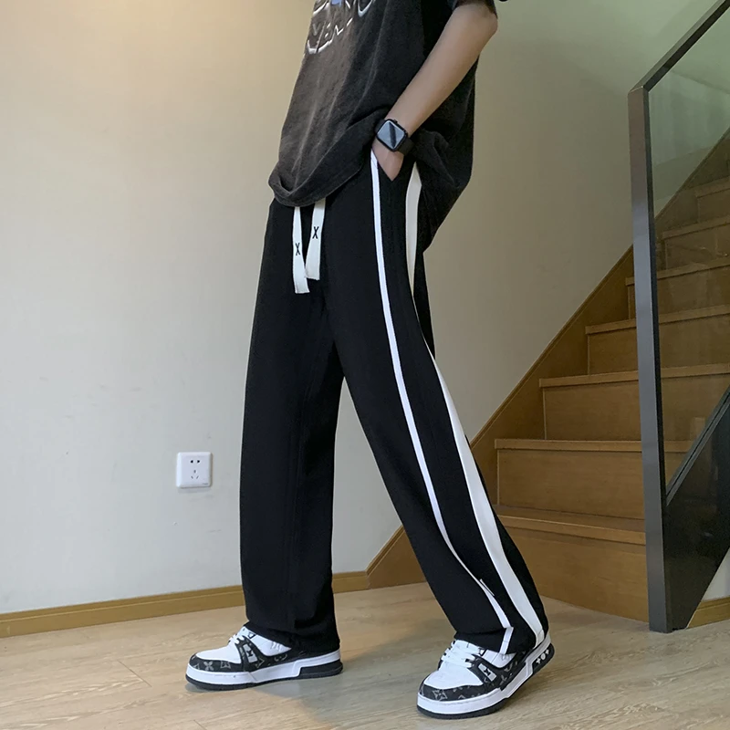 休闲运动裤舒适百搭宽松垂顺青少年长款潮流春夏高中大学生直筒裤