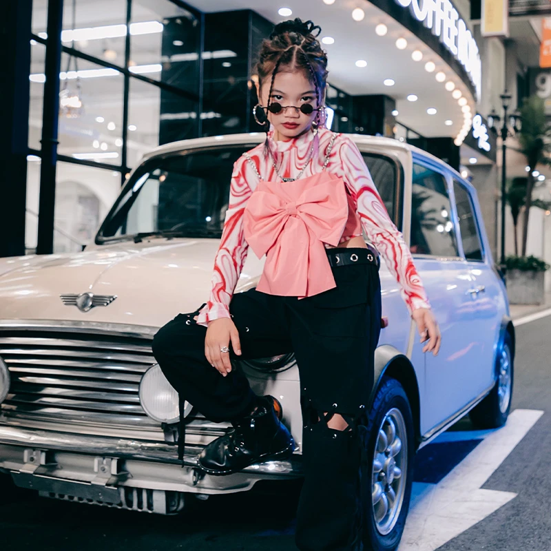 雉子灵儿童爵士舞演出服装潮酷少儿街舞酷帅嘻哈衣服女童走秀衣服