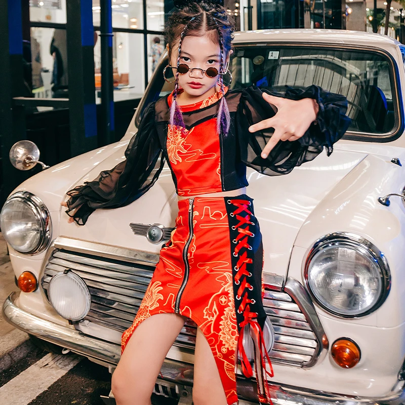 雉子灵女童国潮走秀服装高端霸气儿童模特t台演出服少儿表演衣服