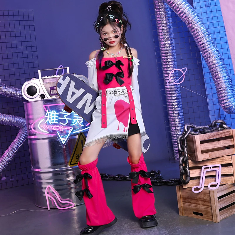 雉子灵女童jazz舞蹈演出服套装儿童爵士舞潮服少儿街舞嘻哈服装潮