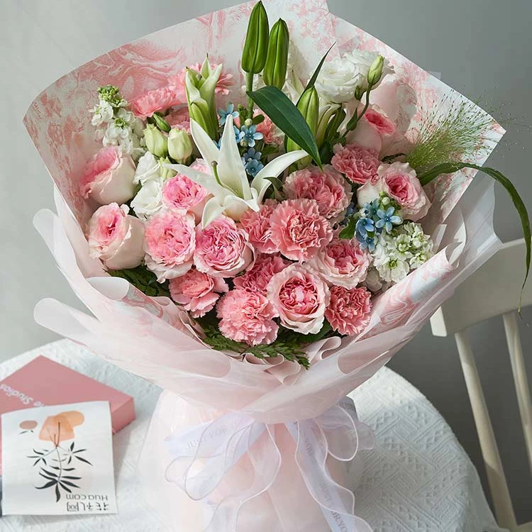 鲜花同城配送温柔岁月-洛神玫瑰11枝粉色康乃馨浪漫送女友老婆