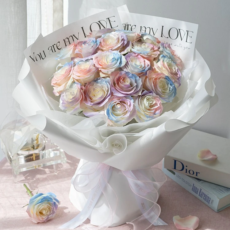 【全国同城配送】绚烂极光欧若拉玫瑰19枝生日送花上门送女友老婆