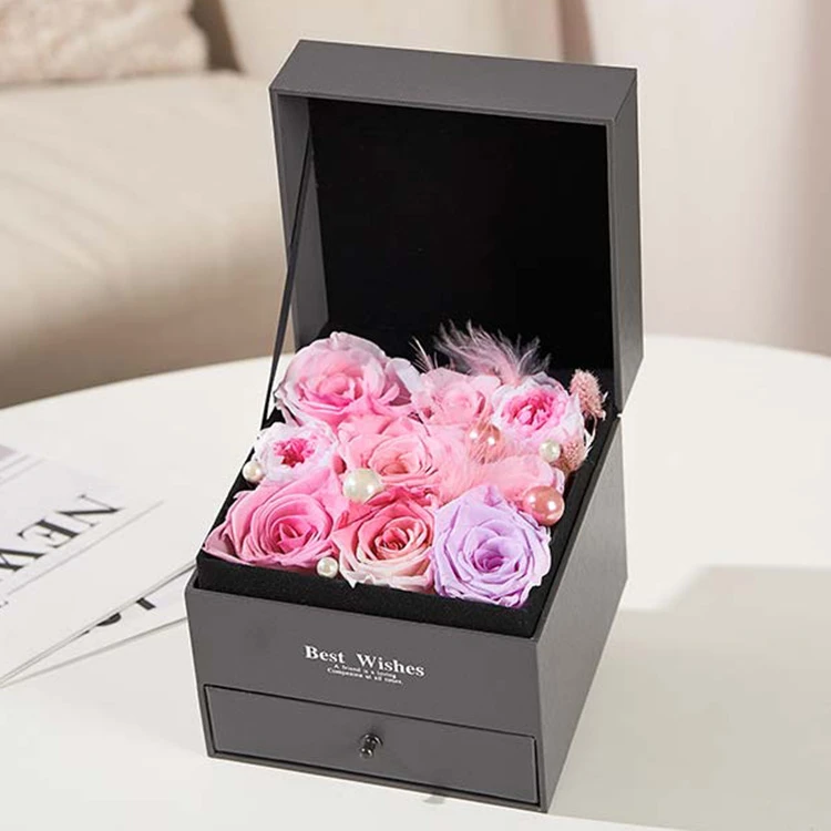 岁月相伴永生花礼盒-永生花玫瑰粉渐变粉色浪漫手工礼品