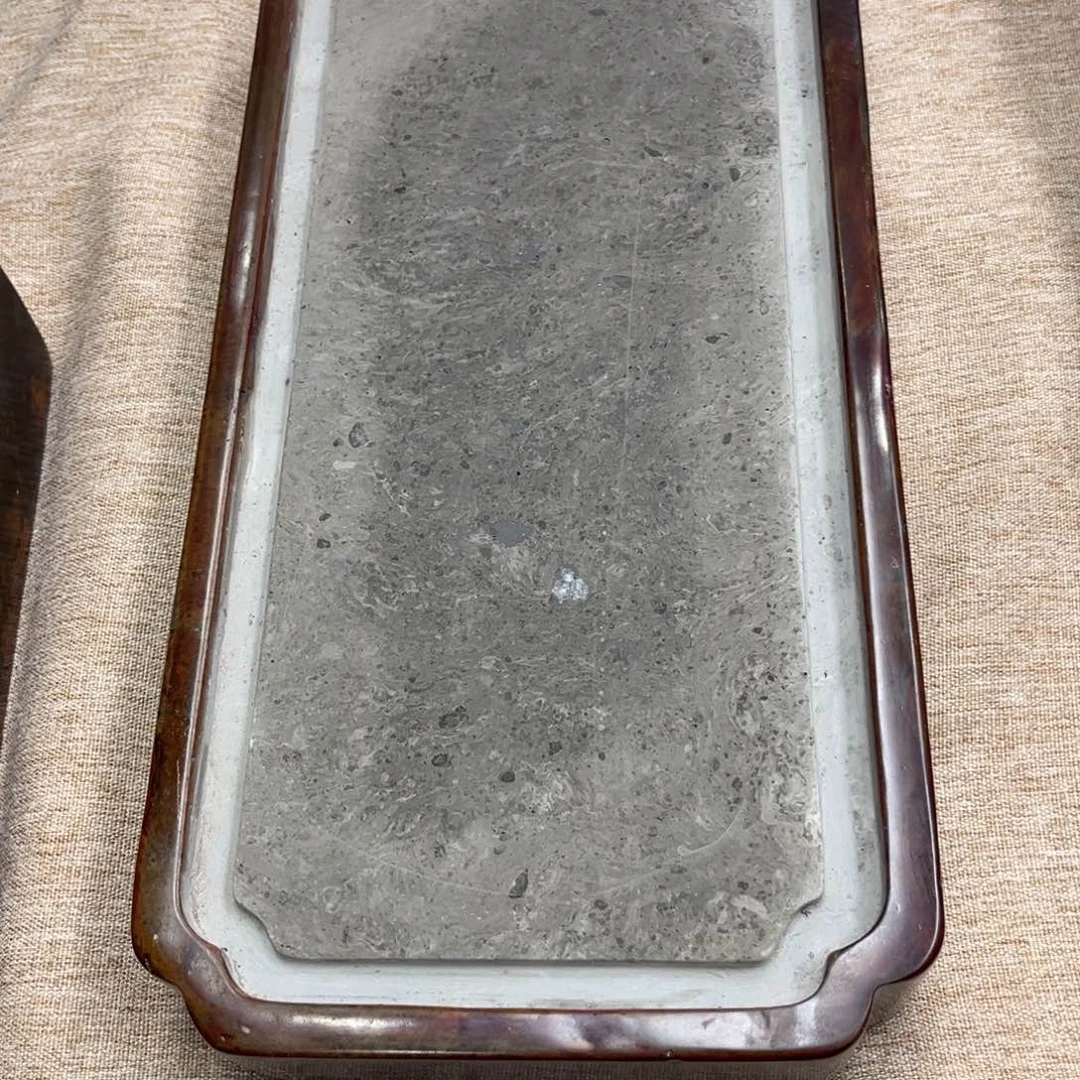 砖雕大漆金砖茶盘微瑕35x16