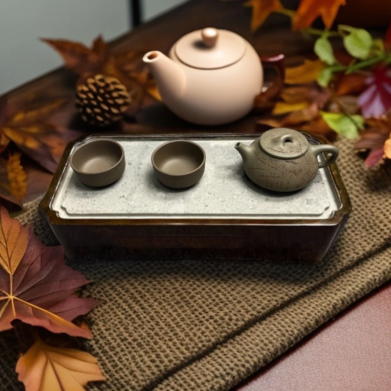苏州金砖-精品干泡茶盘35x17厘米，可吸水，1-2人可用轻奢中式家用