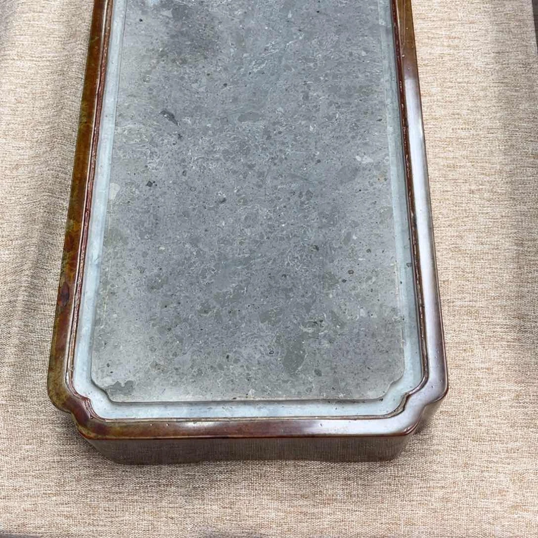 砖雕谷*白43x20.5大漆金砖茶盘