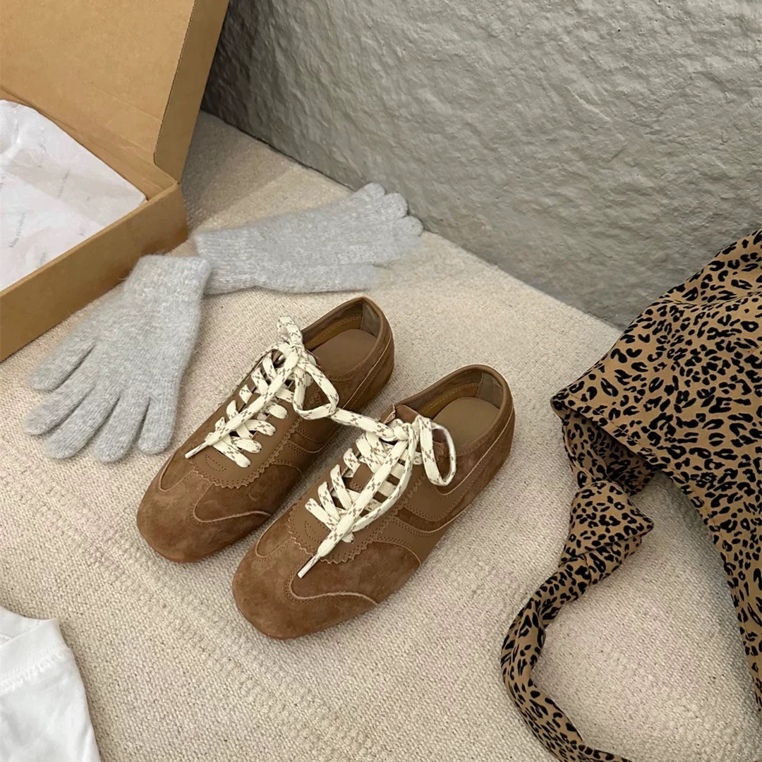 新颜色~美式复古撞色平底休闲运动德训鞋女阿甘鞋8801-533