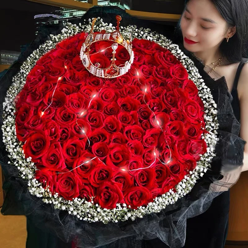 52朵鲜花玫瑰团购速递全国同城配送女友闺蜜生日附近花店送花上门