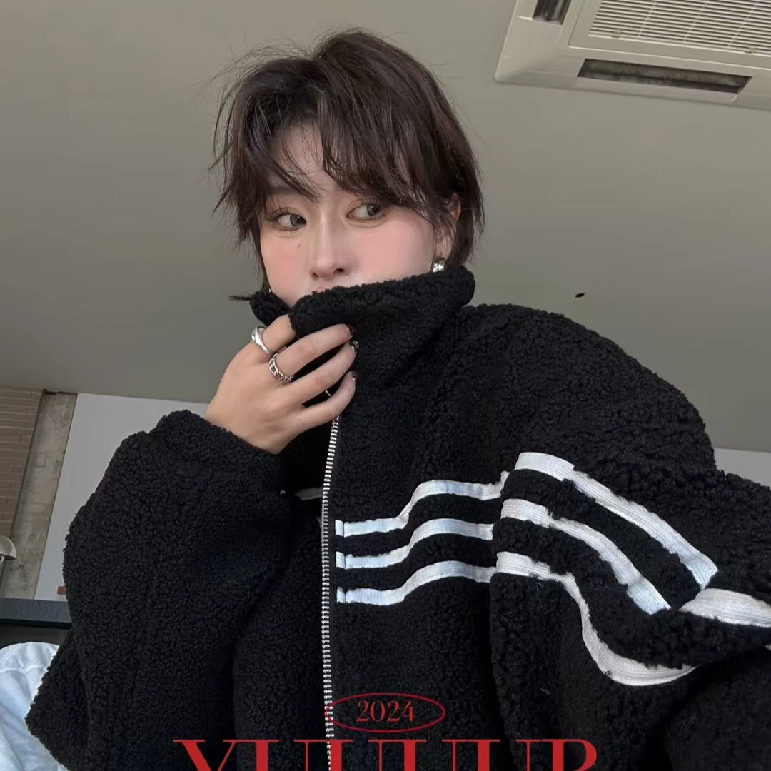 奇奇家 YUUUUP正版 夹棉加厚保暖  羊羔毛三杆外套