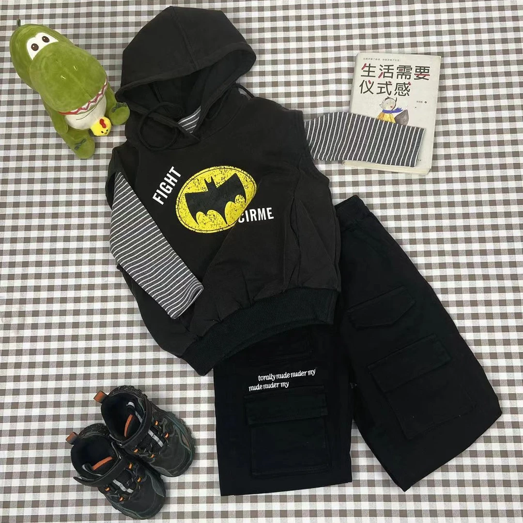 AP1909蝙蝠侠春款韩版潮款黑色印花百搭儿童马甲