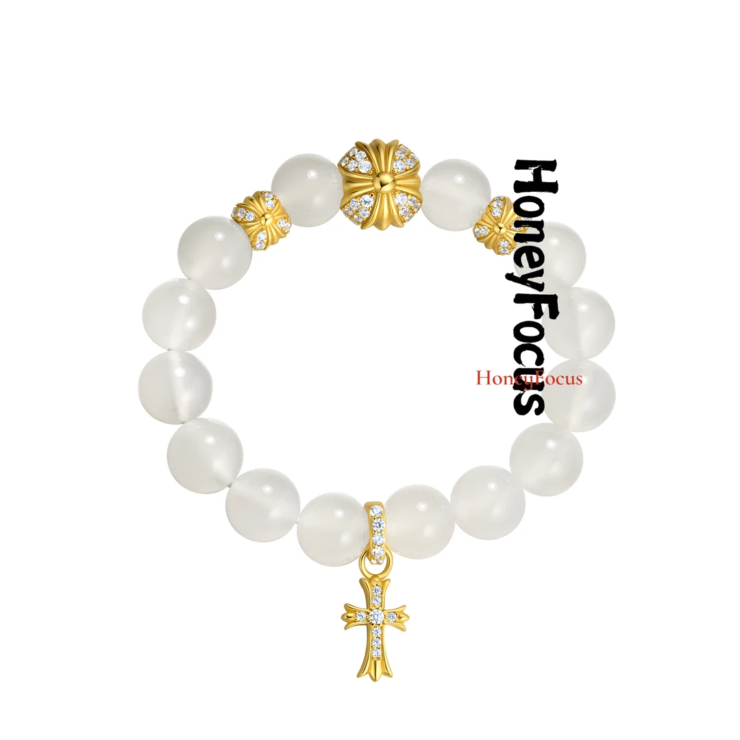 925银合成锆石手链 白高冰手串 气质小众新中式轻奢手链 #8583