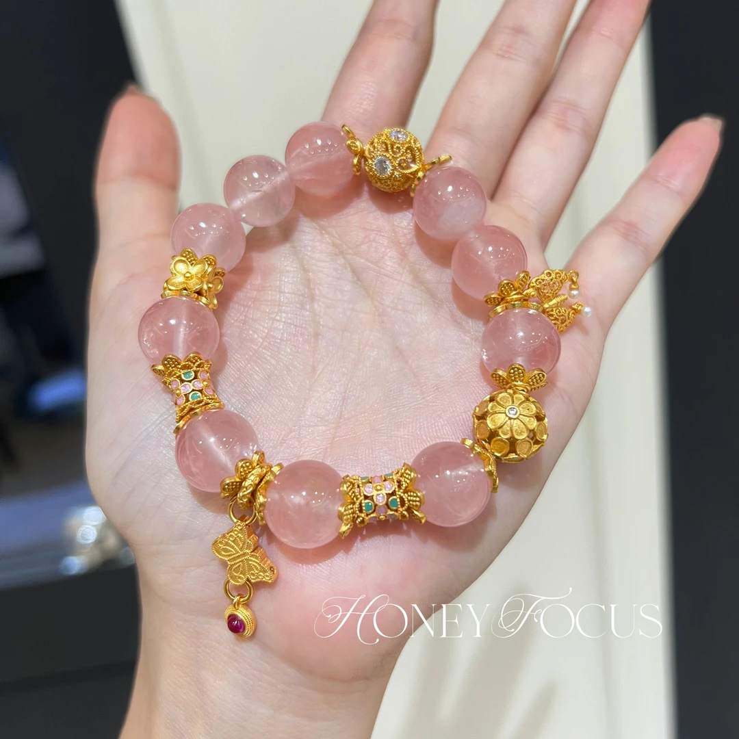 蜜桃花海手串 粉色轻奢小众中式手串 #8992