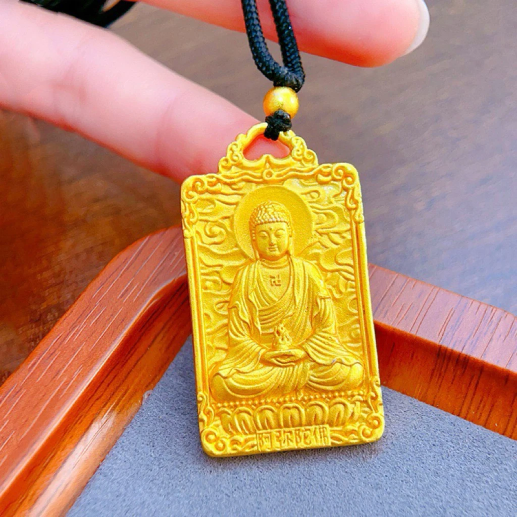 铜合金吊坠 十二生肖守护八大本命佛吊坠项链男女本命年金色