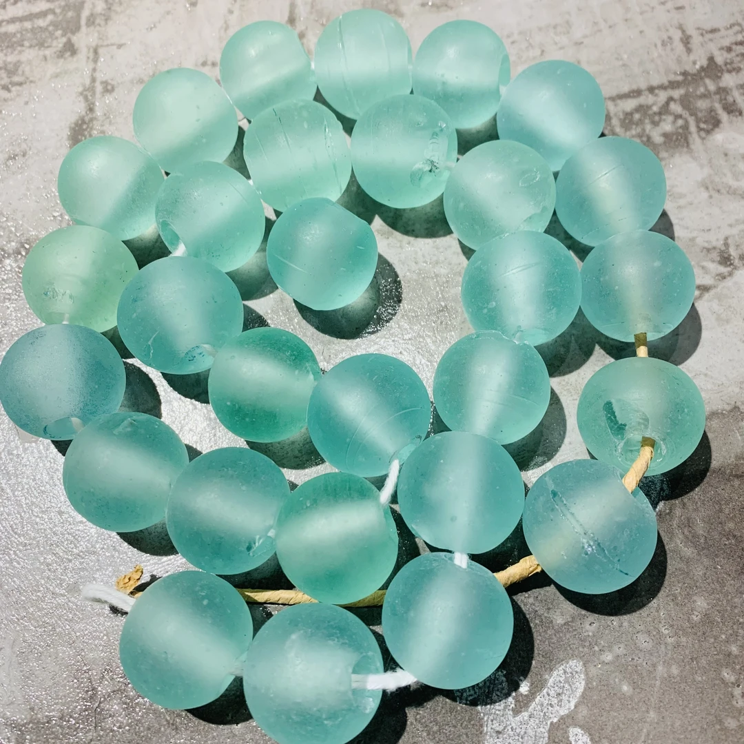 进口尼泊尔琉璃珠多色幻彩透明磨砂圆珠DIY手链手链项链配件