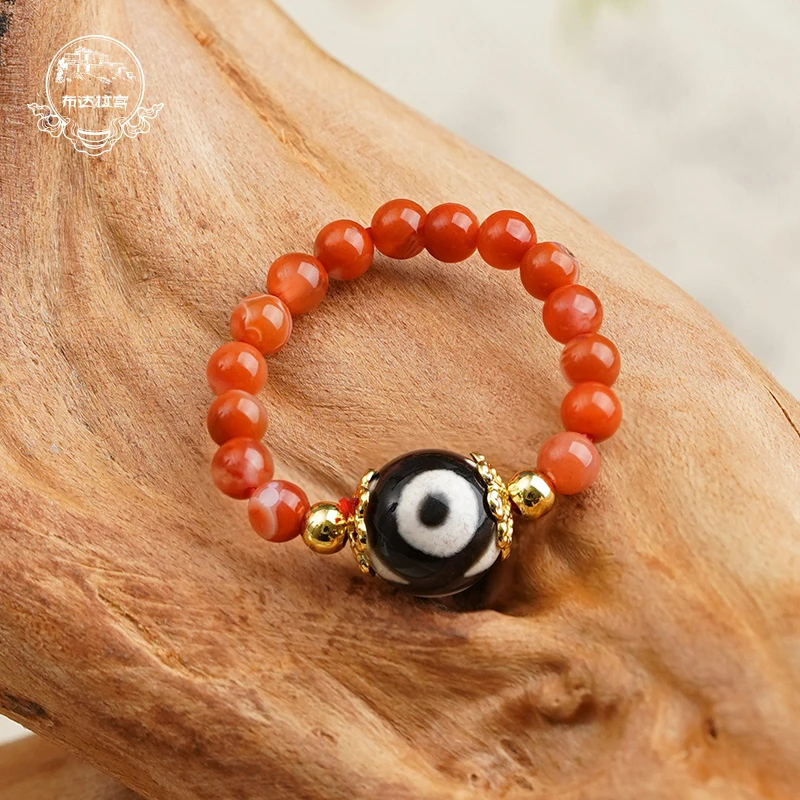 布达拉宫官方南红玛瑙合金戒指女男情侣小众设计装饰送礼物民族风