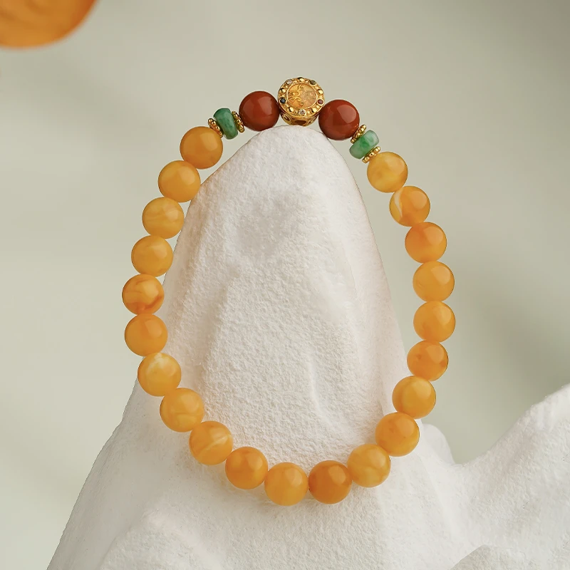 布达拉宫蜜蜡手串单圈百搭春日珠宝