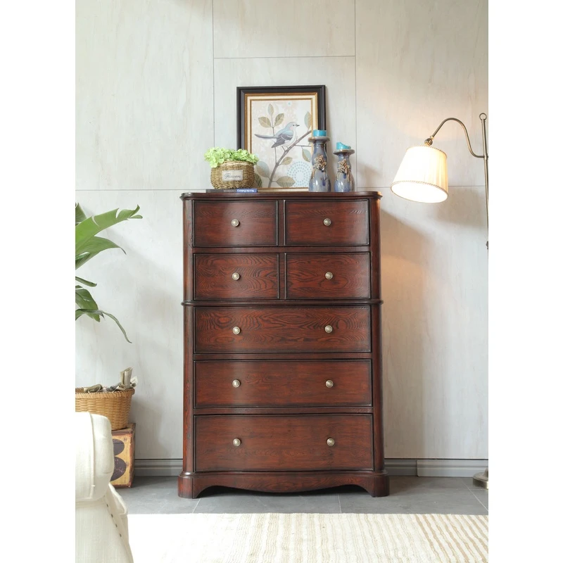 工厂直供美式系列实木斗柜五斗储物柜装饰柜/实木多层板客厅置物