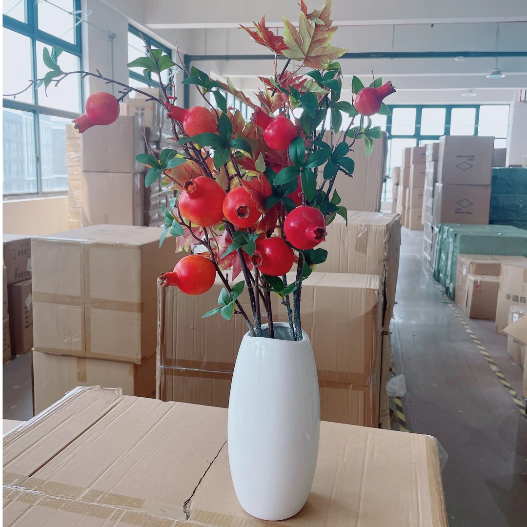 石榴花仿真花绿植插花中式家居摆件餐桌摆件装饰